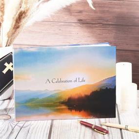 img 1 attached to 📚 Memorial Guest Book: A Celebration of Life Guest Sign-In Book for Funeral Services & Condolences with Lake Sunset Mountain Design - 11.5 x 8.3 Inch Funeral Guestbook for Visitor Registration