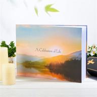 📚 memorial guest book: a celebration of life guest sign-in book for funeral services & condolences with lake sunset mountain design - 11.5 x 8.3 inch funeral guestbook for visitor registration logo