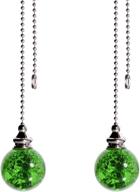 🌀 enhance your ceiling fan décor with 2pcs green ice cracked ball pull chains - includes 50cm extension chain! logo