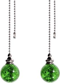 img 4 attached to 🌀 Enhance Your Ceiling Fan Décor with 2PCS Green Ice Cracked Ball Pull Chains - Includes 50cm Extension Chain!