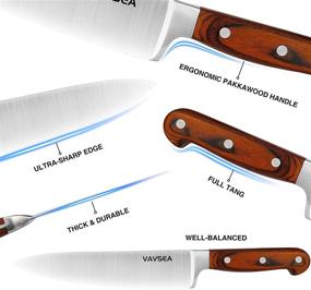 img 2 attached to VAVSEA 16-Piece Knife Set: High Carbon Stainless Steel Chef Knives with Removable Block, Sharpener, and Shear