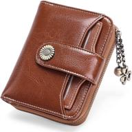 falan mule small wallets for women: stylish rfid blocking genuine leather bifold wallet with zippered pocket and id window logo