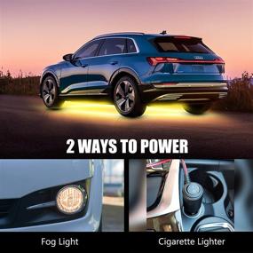 img 1 attached to 🚗 BOKIC Underglow Lights for cars, trucks, and boats, 6 Pcs 12V 300 LEDs Bluetooth LED Strip Lights with 120 Dream Colors Chasing, APP Control Underbody Lights, Waterproof IP68 Light Kit