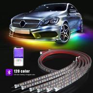 🚗 bokic underglow lights for cars, trucks, and boats, 6 pcs 12v 300 leds bluetooth led strip lights with 120 dream colors chasing, app control underbody lights, waterproof ip68 light kit logo