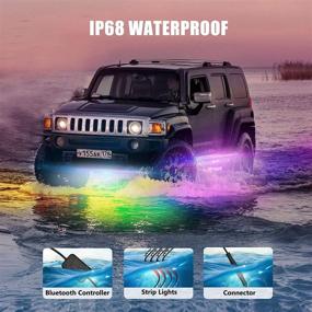 img 2 attached to 🚗 BOKIC Underglow Lights for cars, trucks, and boats, 6 Pcs 12V 300 LEDs Bluetooth LED Strip Lights with 120 Dream Colors Chasing, APP Control Underbody Lights, Waterproof IP68 Light Kit