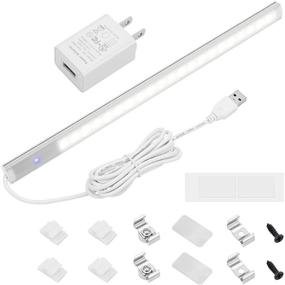 img 4 attached to 💡 Touch Activated Dimmable Under Cabinet Lighting - 4500k Soft White, USB Powered (12" with UL Plug) - Ideal for Kitchen, Cupboard, Shelf, Closet, Showcase