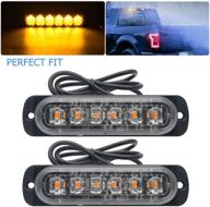 high-visibility emergency strobe lights for trucks: maso amber recovery car 6 led lighting bar - orange grill breakdown flashing 12/24v pack of 2 logo