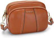 👜 stylish & functional small crossbody bags: soft leather double zipper shoulder purse for women, adjustable strap - designer handbags logo