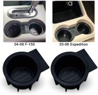 winunite f150 cup holder insert replacement - fits 2004-2008 flow through console fx2/fx4/lariat/king ranch, 2003-2006 expedition - 1 set logo
