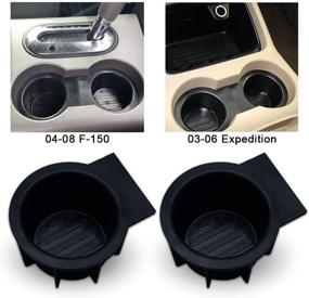 img 4 attached to Winunite F150 Cup Holder Insert Replacement - Fits 2004-2008 Flow Through Console FX2/FX4/Lariat/King Ranch, 2003-2006 Expedition - 1 Set