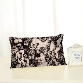 img 1 attached to 🧛 Nicokee Victorian Gothic Lace Skull Decorative Pillowcase - Elegant 20x12 Inch Home Decor Throw Pillow Cover