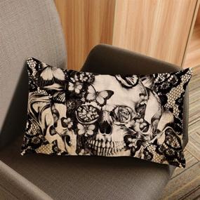 img 3 attached to 🧛 Nicokee Victorian Gothic Lace Skull Decorative Pillowcase - Elegant 20x12 Inch Home Decor Throw Pillow Cover