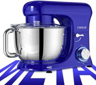 coklee kitchen electric mixer, all-metal stand mixer, 6.5 qt. capacity with dishwasher-safe dough hooks, flat beaters, whisk & pouring shield attachments for home cooks, sm-1515, navy blue logo