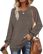 👚 stylish and cozy: ofeefan long lantern sleeve sweatshirt - perfect tunic tops for legging fashion logo