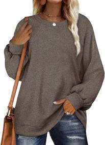 img 3 attached to 👚 Stylish and Cozy: OFEEFAN Long Lantern Sleeve Sweatshirt - Perfect Tunic Tops for Legging Fashion