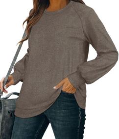 img 2 attached to 👚 Stylish and Cozy: OFEEFAN Long Lantern Sleeve Sweatshirt - Perfect Tunic Tops for Legging Fashion