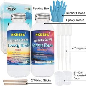 img 3 attached to Epoxy Resin Clear Crystal Coating Kit 34oz - 2 Part Casting Resin 🎨 for Art, Craft, Jewelry Making, River Tables - Includes Gloves, Measuring Cup, and Wooden Sticks