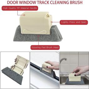 img 3 attached to 🧹 8-Piece Handheld Groove Gap Cleaning Kit | 2-in-1 Window Squeegee Cleaner with Track Cleaning Brush | Window Sill Crevice Sweeper for Shutter, Shower Door, Tile Lines, Air Conditioner, Car Vents