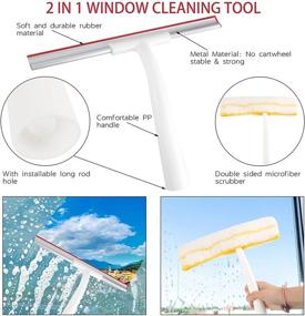 img 1 attached to 🧹 8-Piece Handheld Groove Gap Cleaning Kit | 2-in-1 Window Squeegee Cleaner with Track Cleaning Brush | Window Sill Crevice Sweeper for Shutter, Shower Door, Tile Lines, Air Conditioner, Car Vents