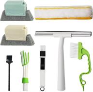 🧹 8-piece handheld groove gap cleaning kit | 2-in-1 window squeegee cleaner with track cleaning brush | window sill crevice sweeper for shutter, shower door, tile lines, air conditioner, car vents logo