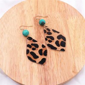 img 2 attached to 👂 ZSMJYJ Genuine Leather Teardrop Earrings: Lightweight Leopard Dangle Leaf Earring Set for Women and Girls - Handmade, Trendy Gift