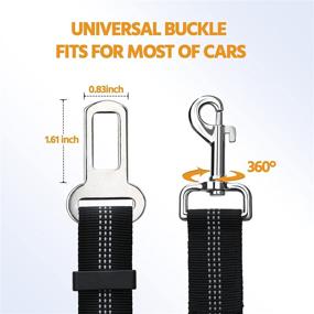 img 3 attached to Premium Dog Car Seat Belt 2 Pack: Durable Nylon Reflective Bungee 🐾 Tether for Large Dogs – Safety Harness with Zinc Alloy Buckle & Swivel Clip