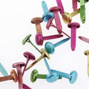 img 1 attached to 🎨 50 Mini Pastel Craft Brads: Metal Paper Fasteners for DIY Projects in School, Office, and Crafts Making