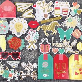 img 3 attached to 💖 44pcs Cardstock Love Stickers: Personalize Laptop, Scrapbook, Planner & Crafts
