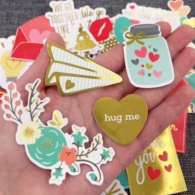 img 2 attached to 💖 44pcs Cardstock Love Stickers: Personalize Laptop, Scrapbook, Planner & Crafts