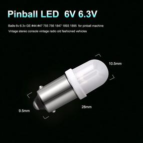 img 2 attached to 💡 Pack of 15 Green LED Bulbs, GE44 Bulb 47 755 756 1893 1895 1847, BA9S DC AC 6.3V 6V Bayonet Nonpolarity Bulbs for Pinball Machines, Pinball LED Light Lamp