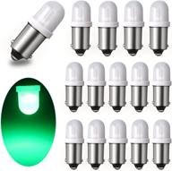 💡 pack of 15 green led bulbs, ge44 bulb 47 755 756 1893 1895 1847, ba9s dc ac 6.3v 6v bayonet nonpolarity bulbs for pinball machines, pinball led light lamp logo