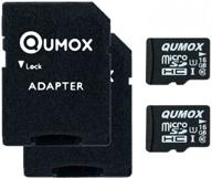 qumox 2x 16гб micro sd карта памяти class 10 uhs-i 16 гб: высокая скорость работы, скорость записи 12mb/s, скорость чтения до 70mb/s. логотип