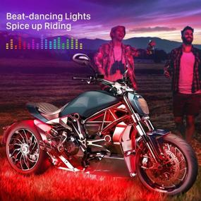 img 3 attached to 🏍️ Govee RGB Motorcycle LED Lights Kits: Music Sync & Multiple Scene Modes, Dimmable Neon Lights with RF Remote Control - 8 Pcs Underglow Motocycle Strip Lights, 12V, 18W