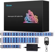 🏍️ govee rgb motorcycle led lights kits: music sync & multiple scene modes, dimmable neon lights with rf remote control - 8 pcs underglow motocycle strip lights, 12v, 18w logo