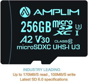 img 2 attached to 📷 256GB Micro SD Card by Amplim | New 2021 MicroSD Memory Plus Adapter | Extreme High Speed 170MB/S A2 MicroSDXC U3 Class 10 V30 UHS-I | Nintendo-Switch, GoPro Hero, Surface, Phone, Camera Cam, Tablet Compatible