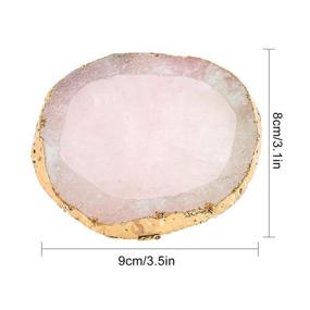 img 2 attached to 💅 MISUD Resin Stone Nail Art Palette, Nail Polish Cosmetic Palette with Golden Edge for Pigment Mixing Plate, Paint Drawing Color Dish Tool for Manicure, Nail DIY (Pink)