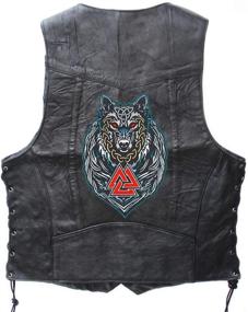 img 3 attached to 🐺 Large Embroidered Viking Valknut Back Patch - Odin Wolf Design, Ideal for Motorcycle Jackets & Biker Vests