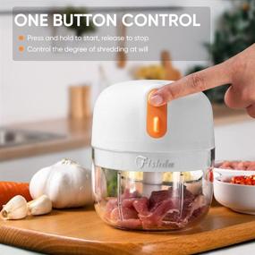 img 2 attached to 🧄 Cordless Portable Electric Mini Garlic Chopper - 250ML, BPA Free, 3 Blades - Ideal for Slicing, Mincing, Pureeing Ginger, Vegetables, Pepper, Onion