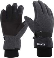 🧤 stay warm and connected: koxly waterproof windproof dual layer touchscreen gloves for men logo