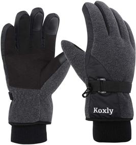 img 4 attached to 🧤 Оставайтесь тёплыми и связанными: Koxly водонепроницаемые ветронепроницаемые двухслойные перчатки с сенсорным экраном для мужчин.