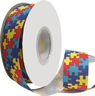 duoqu puzzle pattern grosgrain ribbon - 7/8 inches wide and 25 yards long logo