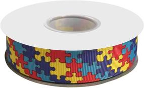 img 3 attached to Duoqu Puzzle Pattern Grosgrain Ribbon - 7/8 Inches Wide and 25 Yards Long