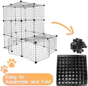 img 1 attached to 🐱 BreeRainz Large Indoor Cat Cage DIY Design, Detachable Pet Home with 2 Doors, 3 Tiers for Playing and Sleeping - Small Animal House, 41.3 x 27.6 x 41.3 Inch, Black