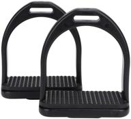 🐎 gloglow 2pcs high-strength plastic stirrups, black stirrups with non-slip rubber pads for enhanced horse riding experience logo