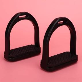 img 1 attached to 🐎 GLOGLOW 2PCs High-Strength Plastic Stirrups, Black Stirrups with Non-Slip Rubber Pads for Enhanced Horse Riding Experience