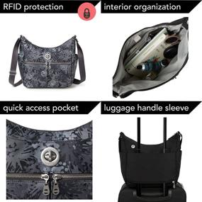 img 1 attached to Безопасная и стильная: женская сумка Baggallini Bristol с RFID, стиле хобо