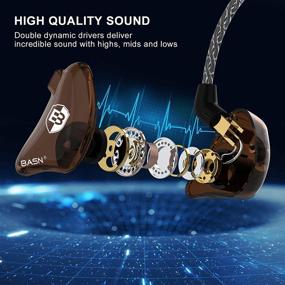 img 3 attached to BASN Bsinger BC100 In Ear Monitor Headphones Universal Fit Noise Isolating IEM Earphones For Musicians Singers Studio Audiophiles (Brown)