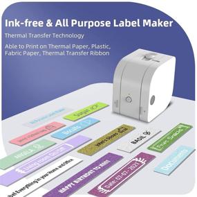 img 1 attached to 🏷️ Phomemo P12 Label Maker: Bluetooth Mini Machine for Multiple-Material Labels, Ideal for Home & Office Organization - Includes 1 Pack 0.47" Label Tape