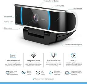 img 3 attached to 📷 Amcrest AWC5100 5-Megapixel Webcam with Mic, USB Computer Camera, HD Streaming for PC Desktop & Laptop, Wide Angle Lens & Large Sensor for Low Light