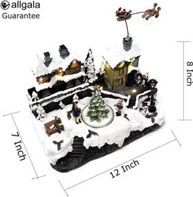 img 3 attached to 🏠 Polyresin Christmas House Collectible Figurine with USB and Battery Dual Power Source - Reindeer Flying Over Town (Model: XH93418) - Enhanced SEO-friendly Product Title